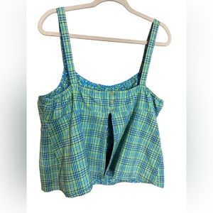 Blues Vintage Reversible Open Back Tank Top Sz XL